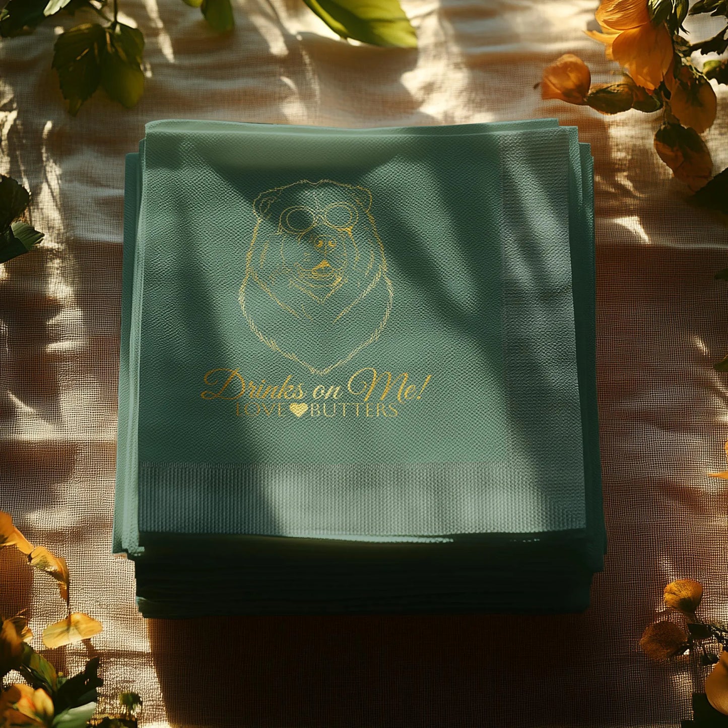 Personalized Foil Stamped Wedding Napkins