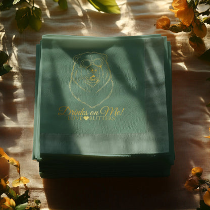 Personalized Foil Stamped Wedding Napkins