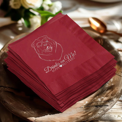 Personalized Foil Stamped Wedding Napkins