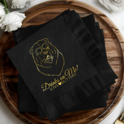Personalized Foil Stamped Wedding Napkins